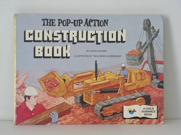 Photo Vintage Pop Up Action Construction Book Hard Cover  GREAT CONDITION $10