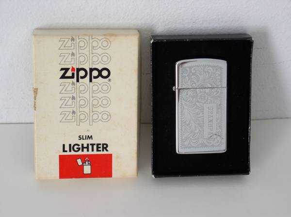 Photo Vintage Zippo Cigarette Lighter  Box Engraved GRANDPA  NEVER USED $50