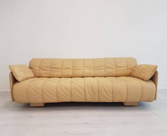 Photo 1970s De Sede leather sofa  fold out full bed $8,500
