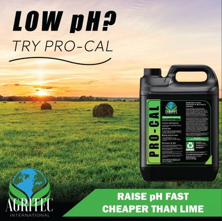 Pro-Cal RAISES pH cheaper, more effective, and faster than ag-lime $1