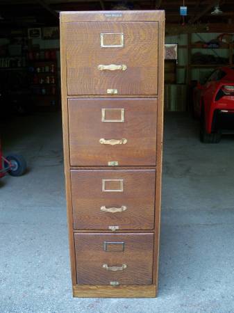 Photo Antique Oak File Cabinet $445