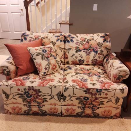 Photo Two (2) Love Seat Sofas, traditional style custom designer $150