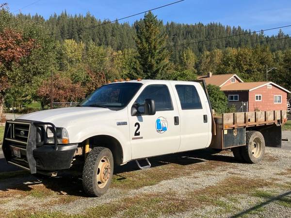 Photo 2003 Ford F550 Super Duty Crew Cab with Flatbed - $11,975 (Pinehurst, Idaho)