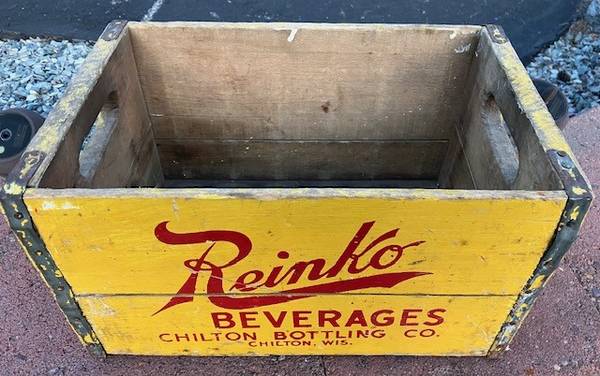 Photo Vintage 50s-60s Reinko Beverages Chilton Bottling Wood Soda Pop Crate $75