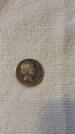 Photo 1863 Netherlands 12 Gulden King William III Silver Coin $25