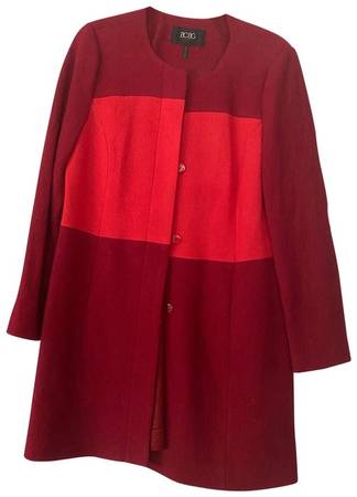 Photo BCBG Paris Two-Tone Red Collarless Coat Size 0 - Stunning $50