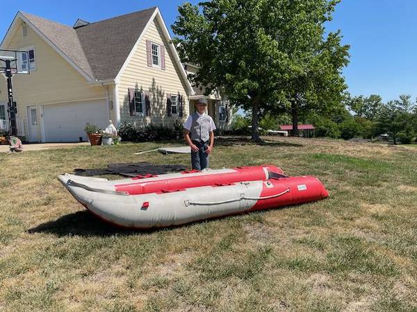 BRIS 14.1ft Inflatable Boat Inflatable Kayak 3 Person Kayak Canoe Fish $300