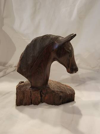 Photo Horse Sculpture, Iron Wood $30