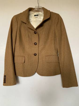 J. Crew Size 2 Brown Wool Button Down Jacket Blazer $30