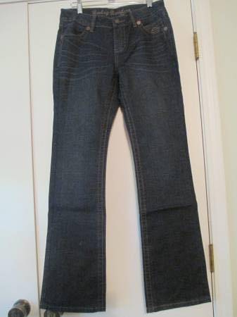 Photo NEW Ladies Harley Davidson Boot Cut Blue Jeans Size 8 $20