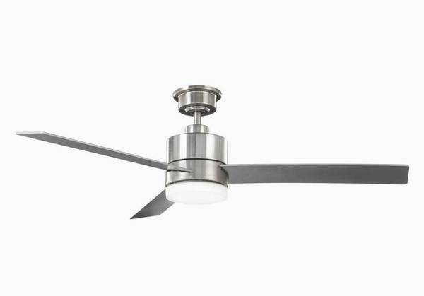 Photo New Hton Bay 52 in Nickel Ceiling Fan w LED Light and Remote $110