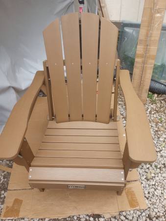 Photo New SERWALL Folding Adirondack Chairs Weather Resistant Outdoor. $80