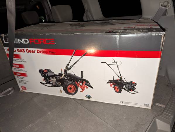 Photo New in Box - Rear Tine Tiller 20 with ForwardReverse $400