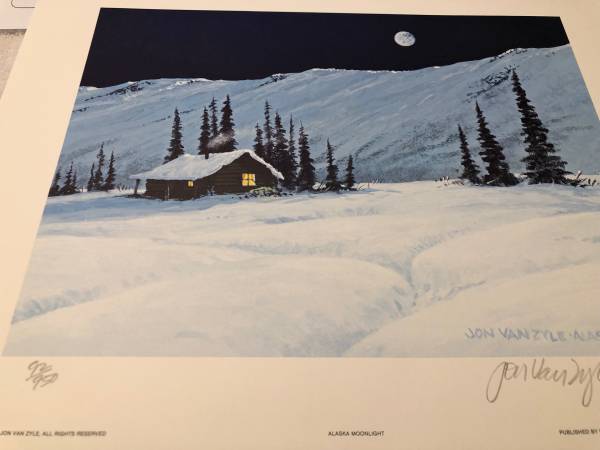 Alaska Moonlight By Alaskan Artist Jon Van Zyle $100 | Arts & Crafts ...