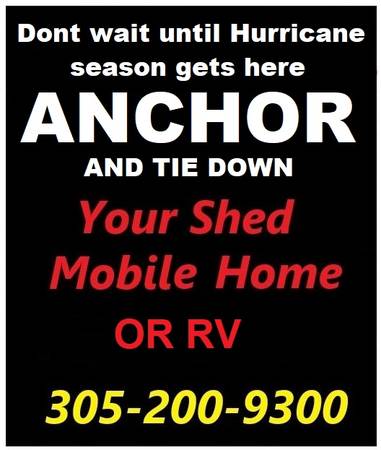 Photo RV, mobil homes , sheds anchoring $1