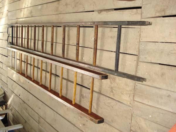 Photo 1 OLD WOODEN FIRE HOUSE LADDER $85