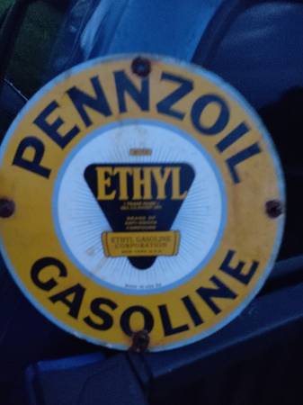 Photo Vintage pennzoil motor oil porcelain sign $190