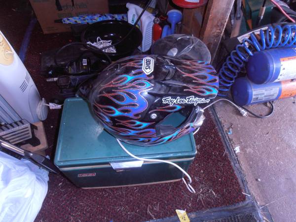 Photo motor cycle helmet large $10