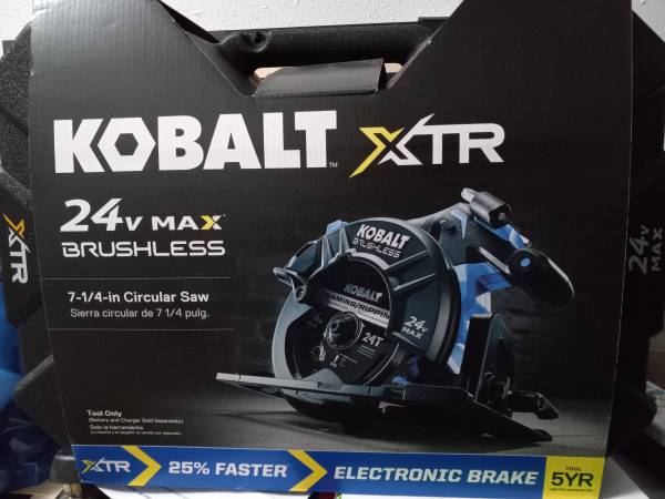 Photo Kobalt max 24 volt brushless cordless circular saw-tool only $130