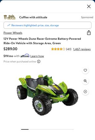 Photo Power wheels $150