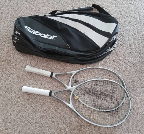 Photo 2 New Prince ThunderStrike 110 Tennis Rackets and Babolat Bag $85