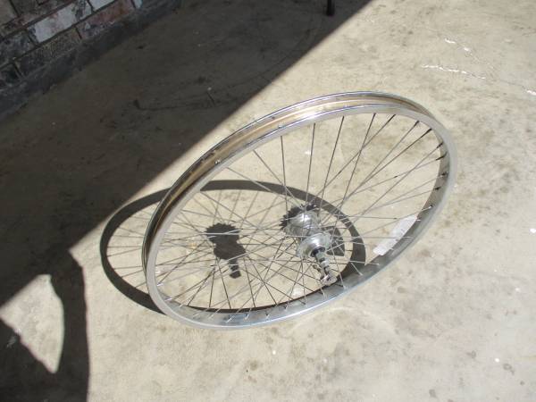 Photo Nice  Very Strong Used 26x2.125 3 speed Shiny Chrome Bicycle Wheel $62