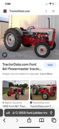 Photo 1958 ford jubilee tractor $1,500