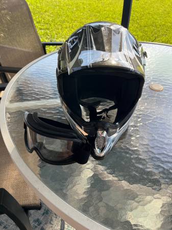 Photo GPX Motocross Motorcycle helmet and goggles $35
