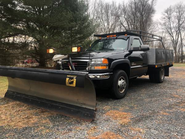 2005 GMC 3500 4X4 Duramax Diesel Utility Truck Fisher Snow Plow ...