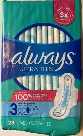 Photo Always Pads Ultra Thin Size 3-28 Count Extra Long Super $4