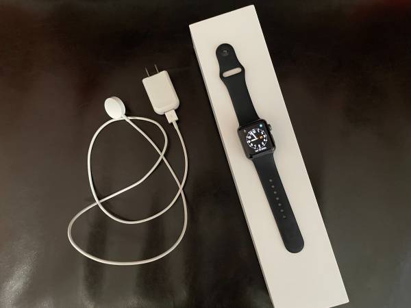 Photo Apple Watch Series 2 38mm Aluminum Case Black Sport Band - (MP0D2LLA) $100