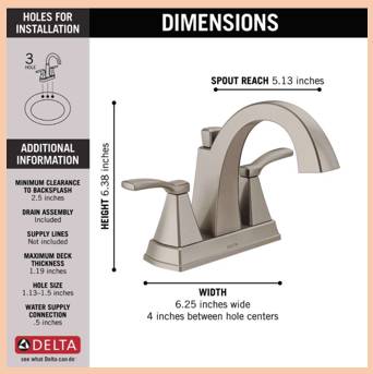 Photo Delta Stainless Steel Pop-up Bathroom Sink Faucet 4 in. $55