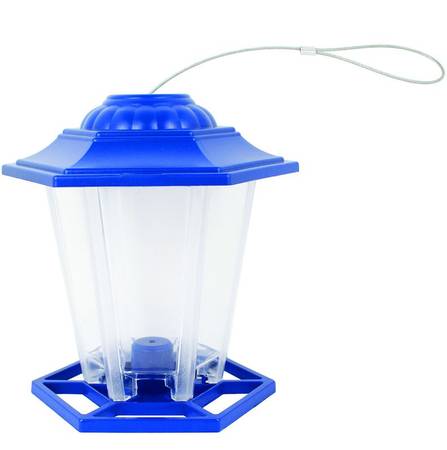 Photo Perky-Pet Wild Bird Feeder 1.5 lb Acrylic Metal 6 ports Blue Clear $4