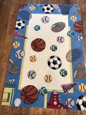 Photo Sports Time Out Hand Hooked 100 Wool Rug 38 x 57 $25