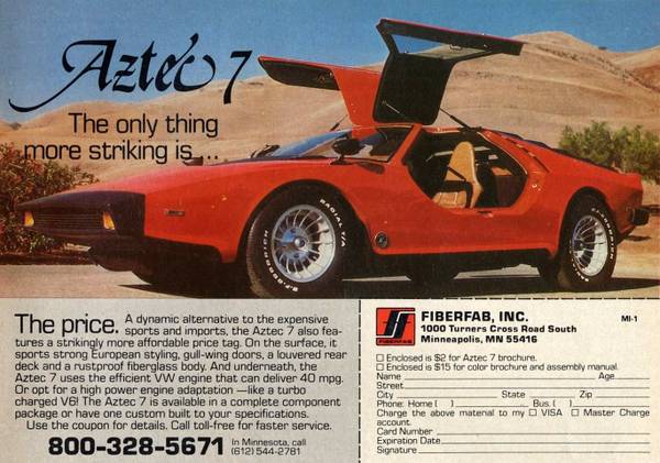 1970-s Fiberfab Aztec 7 Kit Car ...Selling to Best Offer ! - $1 ...