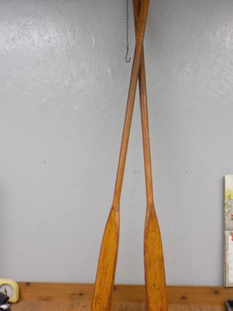 Photo Matching Set of Old Wooden Boat Oars 7 Long $135