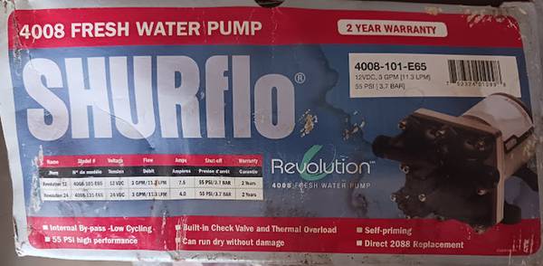 Photo New Shurflo RV Water Pump $50