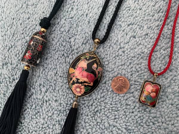Photo 3 beautiful vintage Japanese cloisonne jewelry $20