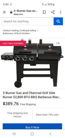 Photo Charcoal and gas grill $300