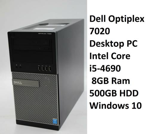 Photo Dell i5 4 Gen 8 Gb 500 Hd Window 10 desktop computer $99