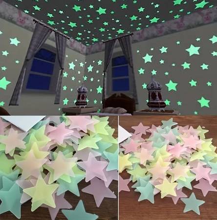 Fluorescent tape and 100 count fluorescent stars. $10