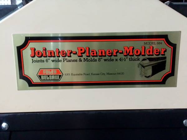Photo Foley Belsaw Jointer-Planer-Molder $150