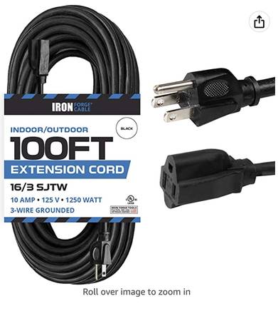 Iron Forge Cable 100 Ft Outdoor Extension Cord $1
