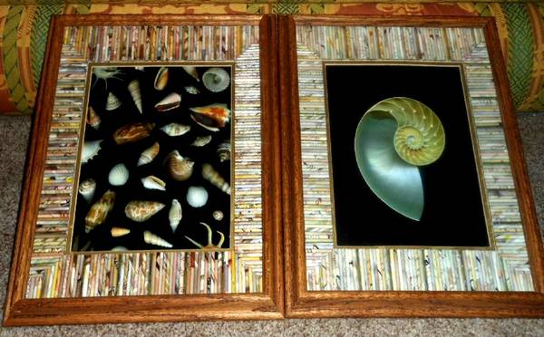 Pair of Sea Shell Prints with One-of-a-Kind Mats (picturesframes) $25