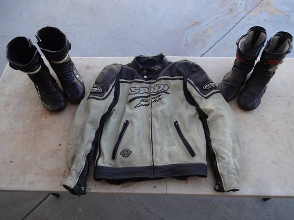 Photo SPIDI Motorcycle Leather Jacket and 2 Pair Boots $60