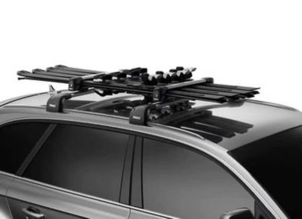 Photo Thule SnowPack Ski and Snowboard Roof Rack, Medium (4 Skis or 2 Boards) Silver $275