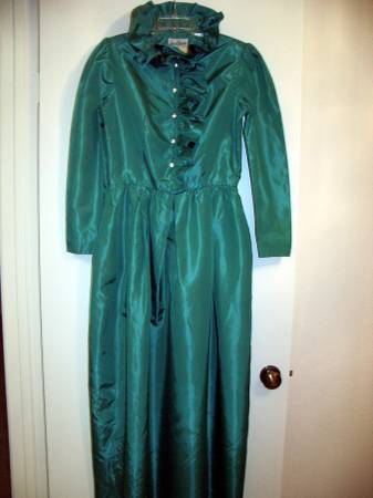 Photo Vintage 60s-70s Teal Designer Jack Bryan Formal Dress  Rhinestone  $30