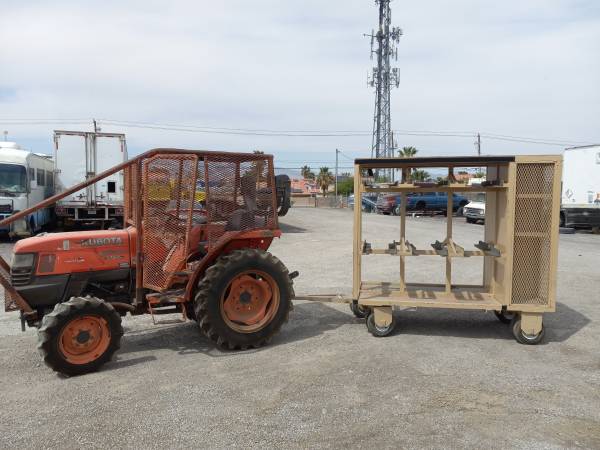 Photo custom built yard pull cart trailer storage transport farm warehouse $2,000