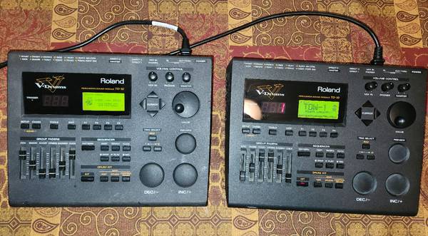 Photo TWO Roland TD-10 Drum Modules EXPANDED w Headphones $495