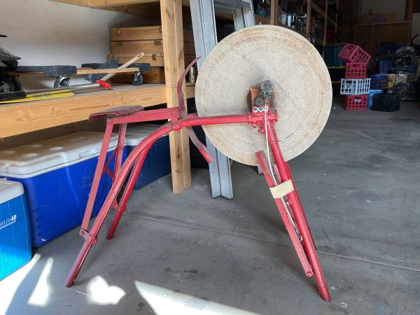 Photo Antique Pedal Driven Grinding Wheel $400